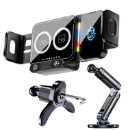 15W Universal Car Phone Wireless Charger Holder 90° Rotation Mount for Samsung Galaxy Fold 6 5 4 3 Z