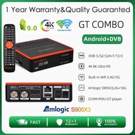 GTMEDIA GT Combo 4K 8K HD TV BOX Android 9.0+DVB-S2X/T2/C 2GB+16GB M3U Satellite TV Receiver Decoder/ Google Smart Set Top Box