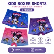 [3 Pcs] Seluar Dalam Anak Perempuan Boxer Kanak-kanak Kartoon Kuromi Kids Boxer Girls Panties Underw