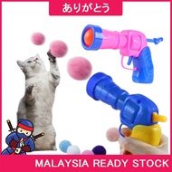 Arigatou Mainan Haiwan Cat Toy Plush Ball Launcher Hairball Shooter Toy Gun Fun Teasing Cat Toy for 