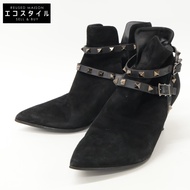 Valentino Garavani J625 2 麂皮鉚釘尖頭高跟鞋，38碼