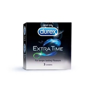 Durex Extra Time Condoms ( 3pcs/box) Lubricant for long lasting Tahan Lama Time Delay Condom