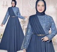 Qaira fashion- gamis pesta premium felita one size fit to xl bonus masker