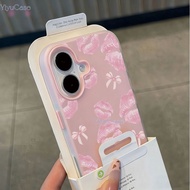 INS Pink Bow Lips Jelly 2nd 1 Soft Case For OPPO A5X A5 Pro A3X A60 A18 A38 A78 A58 A57 2022 A17 A16