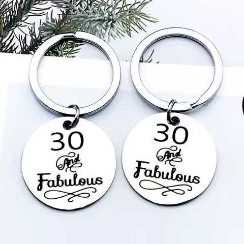 30 40 50th Anniversary Keychain Women's Birthday Gift Stainless Steel Keychain Wedding Bridesmaid Fa