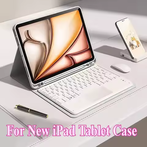 For 2024-2025 New iPad A16 11th Gen Keyboard & Mouse Case for iPad Air M3 M2 11/13" Mini7 A17 Pro M4
