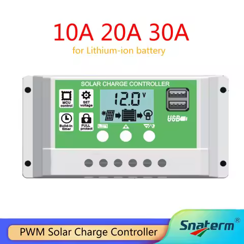 PWM 10a/20a/30a Solar cell panel Charger Controller Lead acid AGM GEL Iron li-ion lithium battery LC