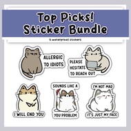 [ STICKER BUNDLE] Sticker Bundle | Waterproof | Morbid Cat Illustrations
