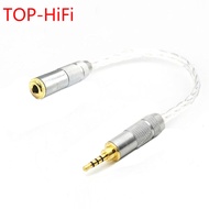 TOP-HiFi  7N-OCC Silver Plated 2.5mm TRRS Balanced Male to 3.5mm Stereo Female Audio Adapter Cable F