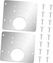 OSALADI 2 Sets Hinge fixed plate soft close hinges hidden door t hinges cupboard hinges spring door hinges concealed hinge self closing hinges household Stainless steel Glass door