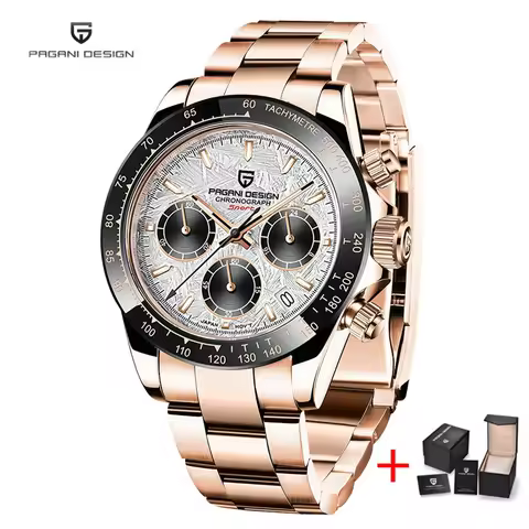 PAGANI DESIGN 2026 New PD-1644 Meteorite Dial Fashion Men Quartz Wristwatches 100M Sapphire Glass Ch
