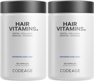 Codeage Hair Vitamins 10000 mcg Biotin, Keratin, Collagen, Vitamin A, B12, C, D3, E, Zinc, Inositol