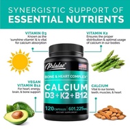 100% Original products.120 Capsule.100% Natural 4 in 1 Calcium 600 mg with Vitamins D3 IU K2+B12 Sup