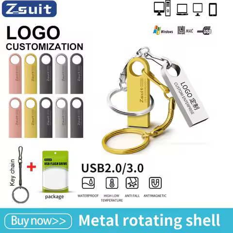 Metal USB 2.0/3.0 Flash Drive 128GB 256G Waterproof Pendrive 32G Usb Memory Stick 64GB USB Flash Dri