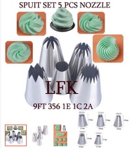 SPECIAL SPUIT 4PCS SET #9FT #356 #1E #1A NOZZLE BESAR JUMBO PIPING KUE sagu bag Stainless Steel Kitc