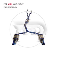 HMD Titanium Exhaust System Performance Catback for Audi A6 A7 C8 3.0T Muffler With Valve Second Pip