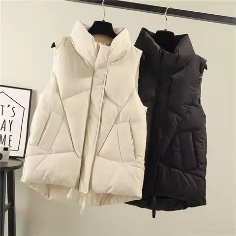 Down Cotton Vest Women's Autumn and Winter New Fashion Vest Large Size Vest Versatile Vest Jacket