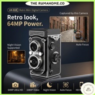 【READY STOCK】64MP Retro Mini Digital Camera Autofocus 1080P HD Portable Vlogging Camera Student Gift
