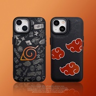 Fashion 3D Foam Shell Naruto Graffiti Imprint Red Cloud Cartoon Phone Case For iPhone 15 X XR XS 14 