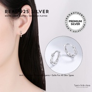Yan’s Original 925 Silver White Gold Plated Hoop Earring