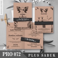 (100 PCS) PRO 072 Lipat 2 Plus Sabuk - Cetak Undangan Grayscale/Hitam Putih Variasi Sabuk Harga Mur