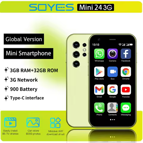 Soyes Android Smartphone 3+32GB Dual SIM, 3.0-inch Portable Small Phone, Compact Gift Phone for Chil