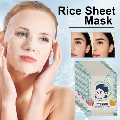 10pcs Rice Raw Pulp Mask Creamy Hydration For Dry,Combination Skin Firming skin care Face Mask Hypoa