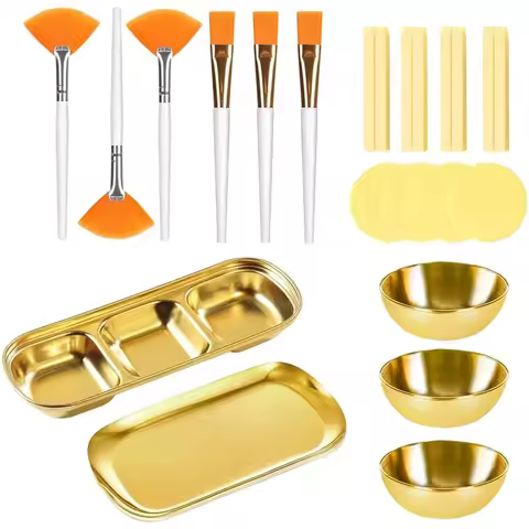 23Pcs Facial Mask Mixing Tool Set Including Mask Brushes Mixing Bowls Compressed Facial Sponges DIY 
