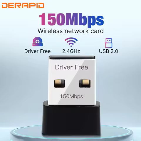 USB WiFi N-150M Wireless Adapter 2.4GHz Network Booster USB2.0 Wlan Receiver Card for PC/Laptop Driv