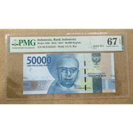 PMG 67 EPQ INDONESIA 50000 RUPIAH 2016 2017 DJUANDA PICK 159b Solid 2