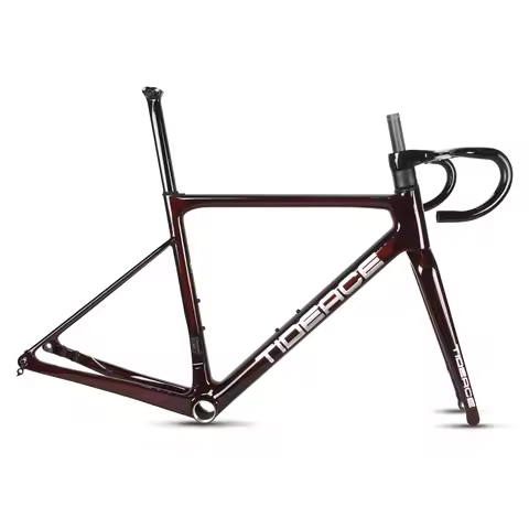 Tideace Carbon One-Piece Mold Endurance Road Frame Max 35C Tires Disc Brake Road Bicycle Frameset Fu
