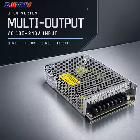 Q-60 Series 60W Multi-Output AC-DC Switching Power Supply 4-Channel Voltage Converter Q-60B Q-60C Q-