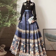 Horse Face Skirt Improved Horse Face Skirt Suit Pleated Skirt Long Skirt Original Hanfu Pair Cardiga