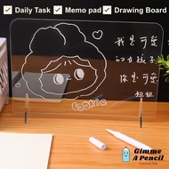 GMAP Transparent Acrylic Writing Board with pen Shorthand Message Board Meeting Memo Board for Colle