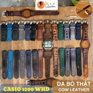 Dây Đồng Hồ Cho Casio CASIO AE1200 AE 1200 1300 WHD Dây 18mm Siêu bền Da Bò Handmade RAM Leather