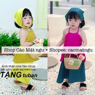 [GIVE TURBAN] Three-piece Set for girls Peach bib Set for baby to wear Preschool Mid-Autumn Festival