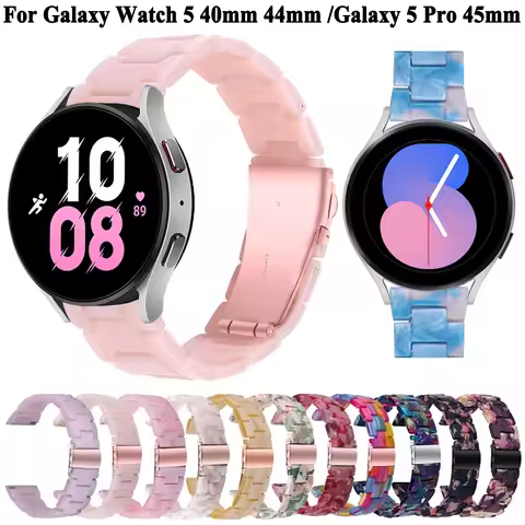 20mm Resin Strap Watchband For Samsung Galaxy Watch 5 / 4 40mm 44mm / 4 Classic 42mm 46mm Band Galax