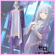 Rezero Emilia Cosplay Dress - Women's Halloween & Roleplay Costume