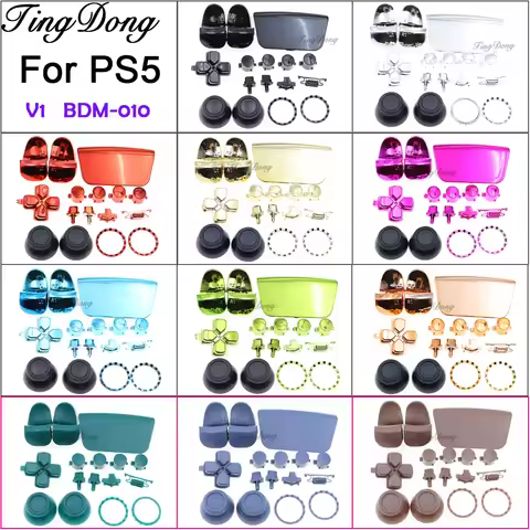 1Set Full Set Buttons For PS5 V1 1.0 BDM-010 Controller Joystick Cap L1 R1 L2 R2 Trigger Cross Actio