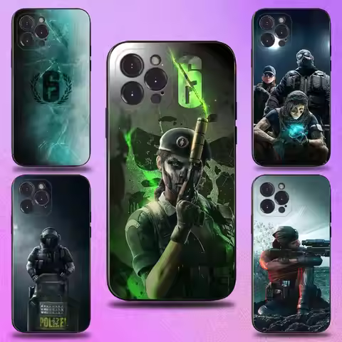 Rainbow S-Six S-Siege Phone Case For iPhone 16,15,14,13,12,11 Plus,Pro Max,XS,X,XR,SE,Mini,8,7,Soft 