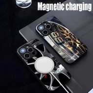 bbs Car Rim Wheel hub Phone Case Strong Magnetism Glass For iPhone 15ProMax 14 13 12 15 11 Pro XS Max Plus Mini Coque