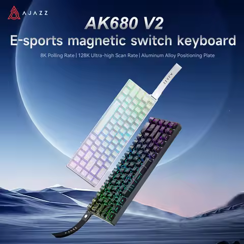 AJAZZ AK680V2 ESports Professional Mechanical Keyboard Wired 8K Polling Rate 128K Scan Rate 0.02ms L