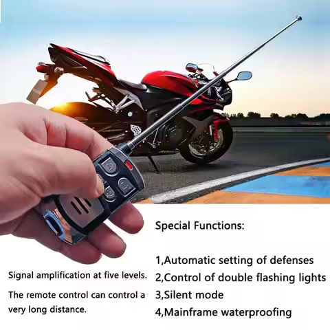 Motorcycle Alarm Anti-Theft Alarm With Remote Control Vehicle Alert Device Waterproof Security Alarm