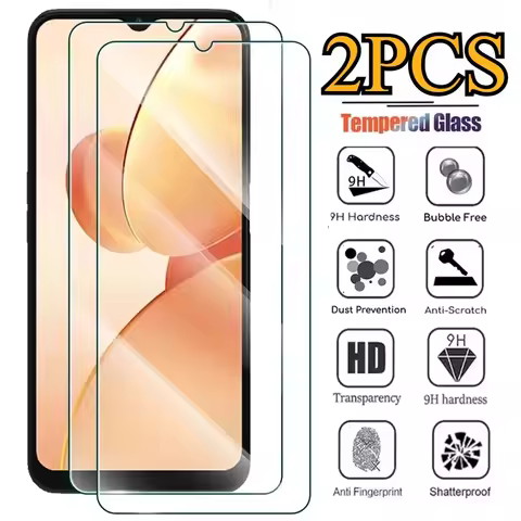 2Pcs All transparent tempered glass for realme 14 13 14T 14X 12 HD Clear Protective Glass for realme