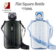 【SG】Flat Water Bottle Portable Square Water Bottle Leakproof Large Water Bottles for Travel Sports