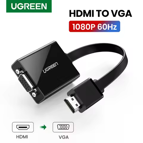 UGREEN HDMI to VGA Adapter for PS4 Male To Famale Converter 1080P HDMI VGA Adapter With 3.5 Jack for