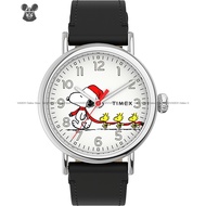 TIMEX TW2U86400 Men's Analog Watch Standard Peanuts Snoopy Christmas Analog 40mm Leather White Black