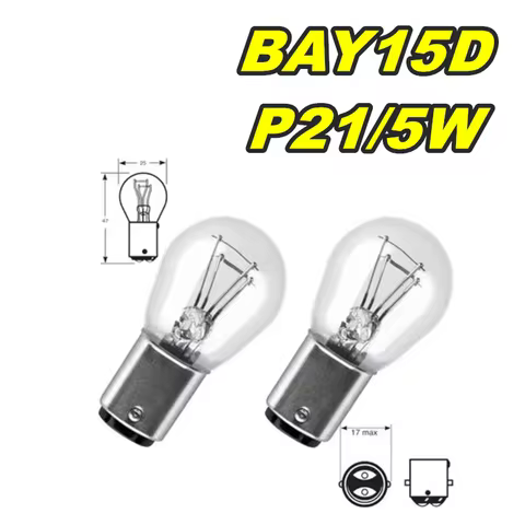 2pcs BAY15D P21/5W 1157 12V21/5W BA15D Car Clear Glass Lamp Brake Tail Bulb Car Indicator Halogen st