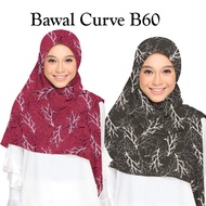 BAWAL CURVE PRINTED CHIFFON BIDANG 60 I BAWAL LABUH I BAWAL BIDANG BESAR I BIDANG 60