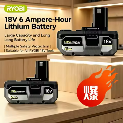 Original RYOBI 18V 6000mAh High-capacity Lithium Battery, for P108 P107 Cordless Power Tool Durable 